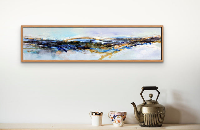 Lerne im geistreich Online-Kurs mit Angelika Biber Landschaft abstrakt auf extremem Format kennen