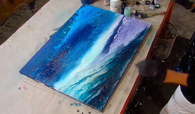 Lerne im geistreich Online-Kurs mit Christina Jehne See oder Meer-Landschaft mit Struktur kennen