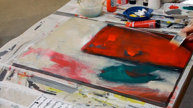 Lerne im geistreich Online-Kurs mit Sonja Schmid Abstrakt in Rot... kennen