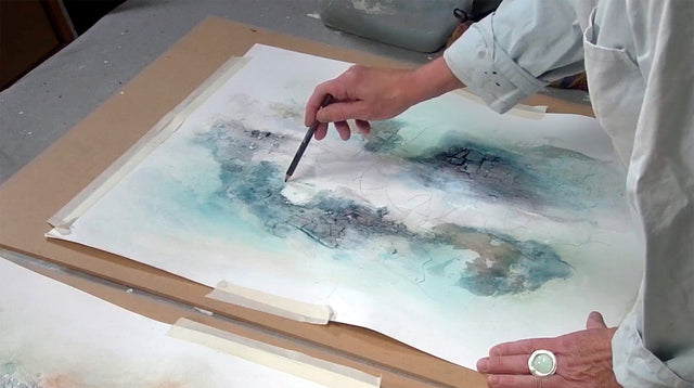 Lerne im geistreich Online-Kurs mit Ute Hoeg Sumpfkalk auf Papier - großes Format kennen