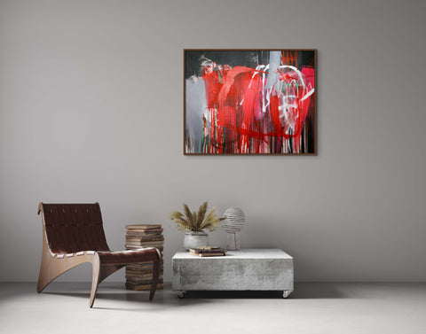 Malerei und Collage - Schwarz/Rot