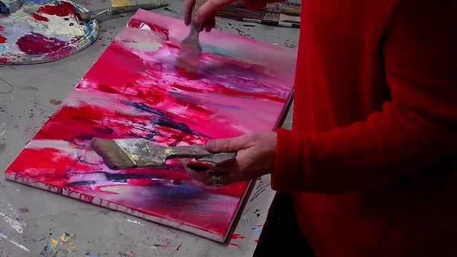 Lerne im geistreich Online-Kurs mit Angelika Biber Auswaschen und abstrahieren kennen