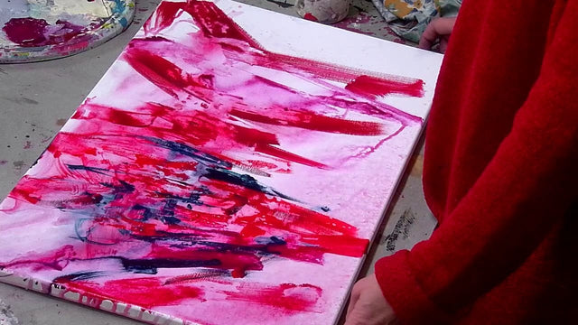 Lerne im geistreich Online-Kurs mit Angelika Biber Auswaschen und abstrahieren kennen