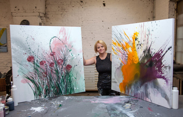 Lerne im geistreich Online-Kurs mit Angelika Domenig Aqua-Acryl in Schütt-Technik kennen