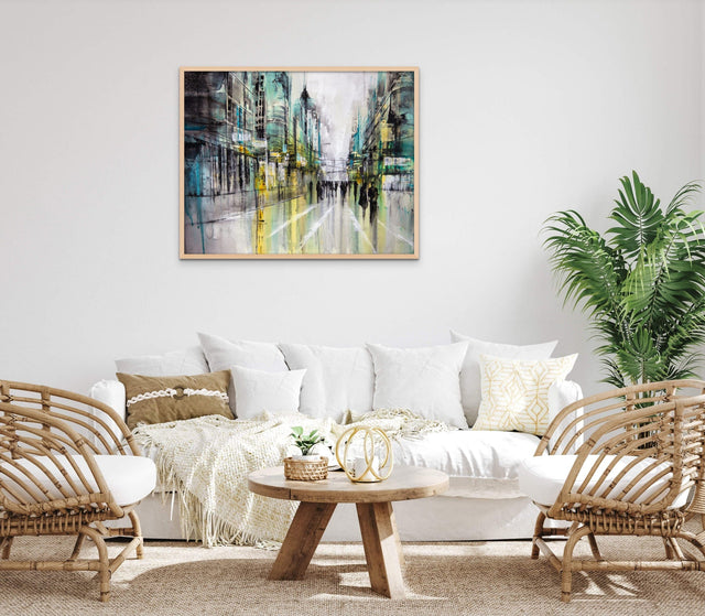 Lerne im geistreich Online-Kurs mit Angelika Domenig Cityscapes Grün/Gelb kennen