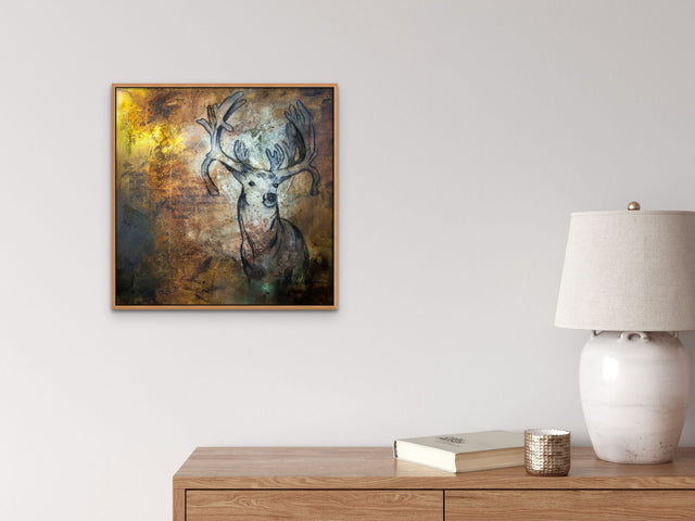 Lerne im geistreich Online-Kurs mit Anita Hörskens Geweihträchtig - Damwild in Mischtechnik kennen