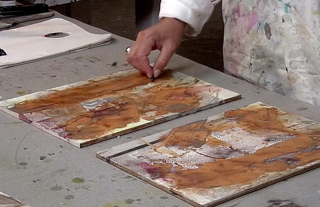 Lerne im geistreich Online-Kurs mit Anita Hörskens Rost, Wachs, Acryl/Öl und Collage kennen