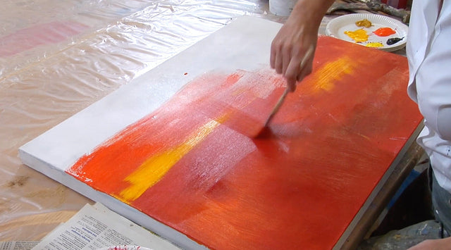 Lerne im geistreich Online-Kurs mit Annette Lehrmann Rotes Landschaftsbild kennen