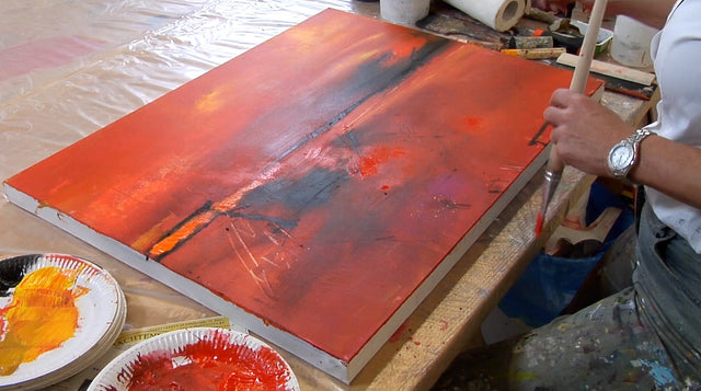 Lerne im geistreich Online-Kurs mit Annette Lehrmann Rotes Landschaftsbild kennen