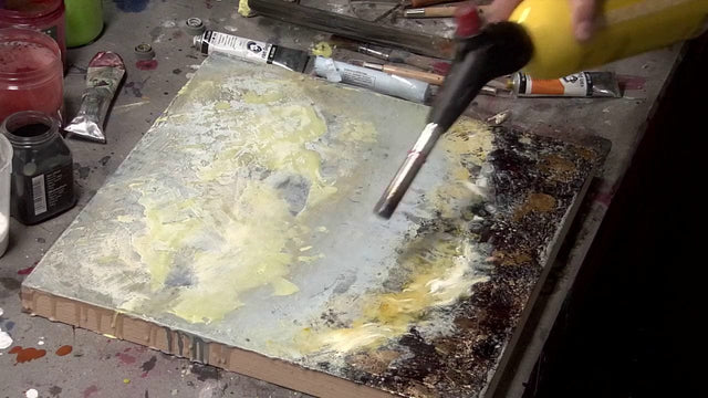 Lerne im geistreich Online-Kurs mit Birgit Hüttemann-Holz Enkaustik 3 Arbeiten in 3 Techniken kennen