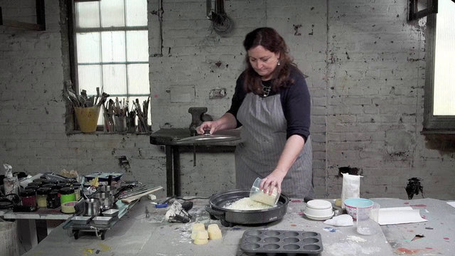 Lerne im geistreich Online-Kurs mit Birgit Hüttemann-Holz Enkaustik "Basics + Techniken" Einführungskurs kennen