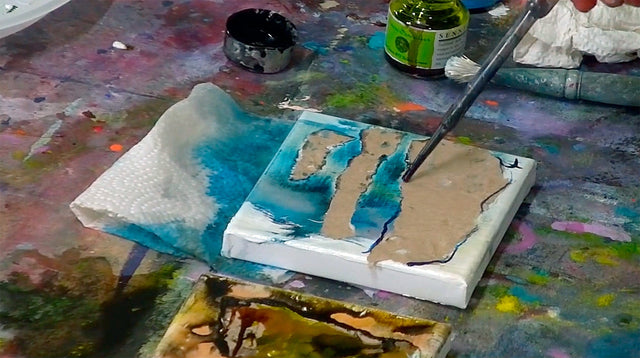 Lerne im geistreich Online-Kurs mit Brigitte Riechelmann Tusche und Collage - kleines Format kennen