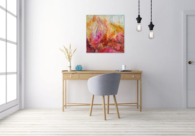 Lerne im geistreich Online-Kurs mit Brigitte Waldschmidt Tuchtechnik und Materialdruck auf Encausticboard kennen