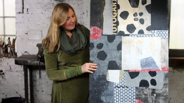 Lerne im geistreich Online-Kurs mit Cordula Kagemann Collage auf großem Format kennen