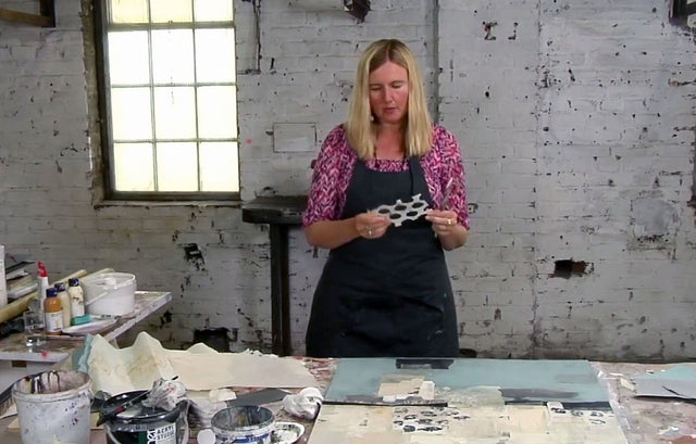 Lerne im geistreich Online-Kurs mit Cordula Kagemann Collage Landschaft abstrakt kennen