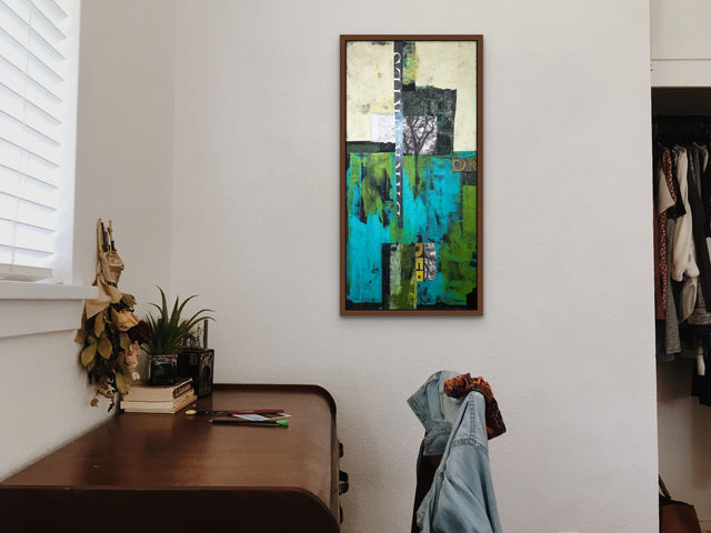 Lerne im geistreich Online-Kurs mit Cordula Kagemann Collage - Monotypie grün-blau kennen