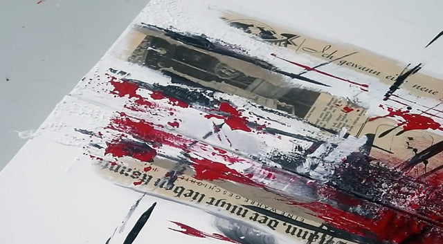 Lerne im geistreich Online-Kurs mit Friederike Meintke Acryl-Abstrakt mit Struktur & Collage als Diptychon kennen