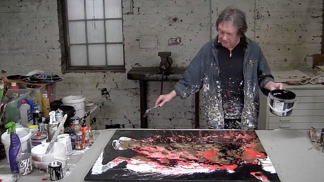 Lerne im geistreich Online-Kurs mit Günther Reil Bitumenfäden auf Goldpigment kennen