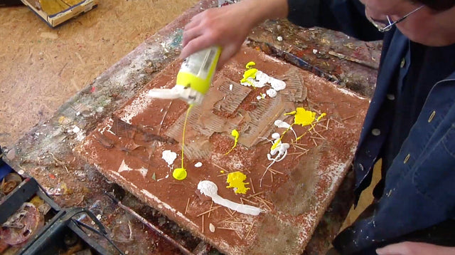 Lerne im geistreich Online-Kurs mit Günther Reil Kartonrippen-Bild in Mischtechnik kennen