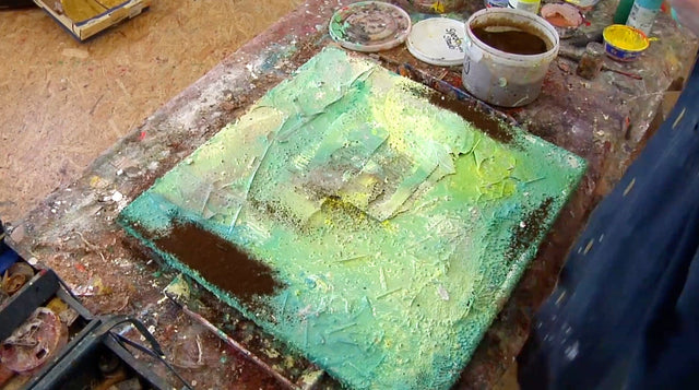 Lerne im geistreich Online-Kurs mit Günther Reil Kartonrippen-Bild in Mischtechnik kennen