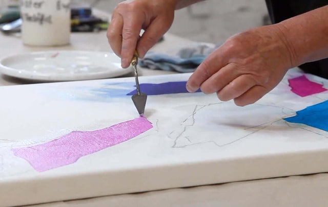 Lerne im geistreich Online-Kurs mit Helga Budde-Engelke Entwicklung eigener Bildideen mit Seidenpapier kennen