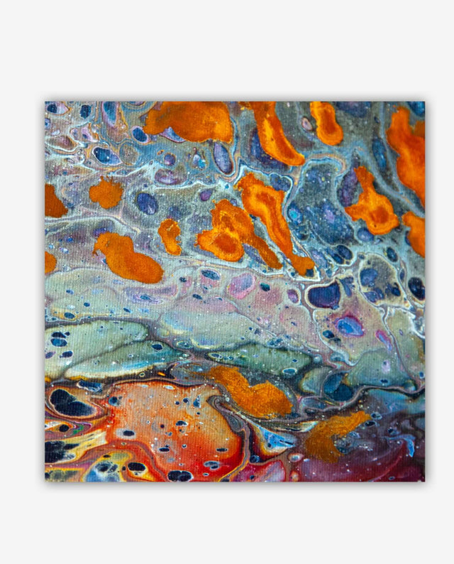 Lerne im geistreich Online-Kurs mit Helga Budde-Engelke Rost, Spachtelmasse, Rakel und Pouring kennen