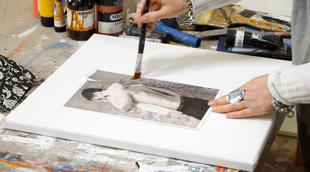 Lerne im geistreich Online-Kurs mit Isabelle Zacher-Finet Fotocollage männlicher Akt kennen