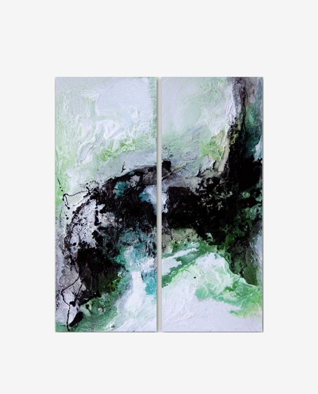 Lerne im geistreich Online-Kurs mit Isolde Folger Diptychon in Grüntönen kennen