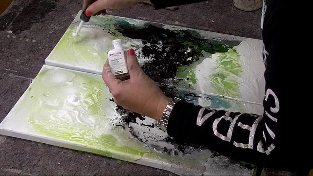 Lerne im geistreich Online-Kurs mit Isolde Folger Diptychon in Grüntönen kennen