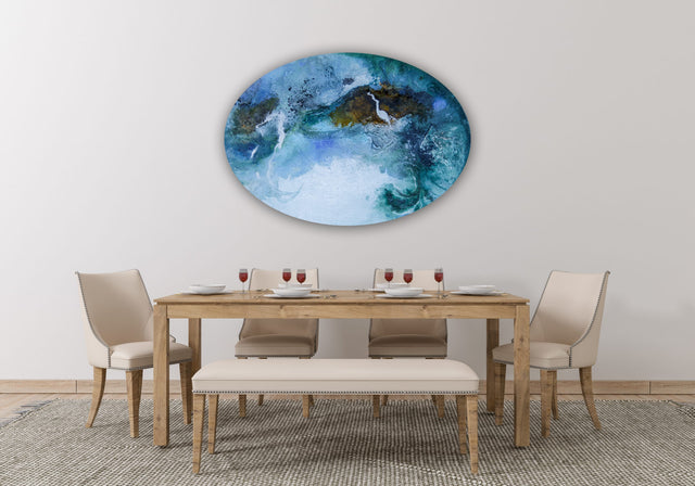 Lerne im geistreich Online-Kurs mit Isolde Folger Insellandschaft auf ovalem Malgrund kennen