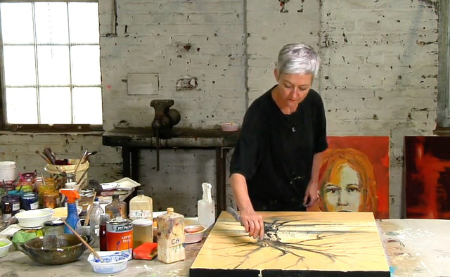 Lerne im geistreich Online-Kurs mit Olma Auskratz-Technik in Eitempera kennen