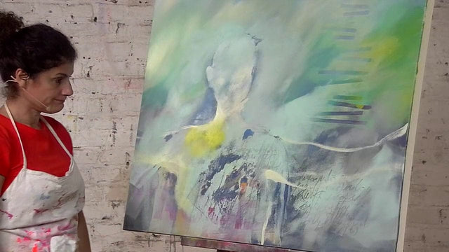 Lerne im geistreich Online-Kurs mit Patricia Cabaleiro Malen im Hier und Jetzt / Abstraktes Selbstportrait kennen