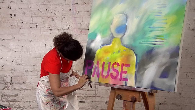 Lerne im geistreich Online-Kurs mit Patricia Cabaleiro Malen im Hier und Jetzt / Abstraktes Selbstportrait kennen