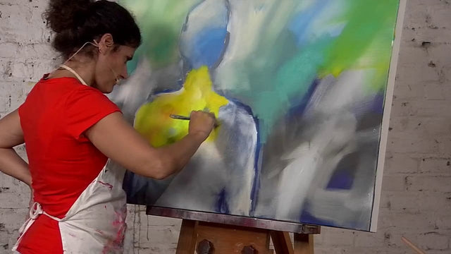 Lerne im geistreich Online-Kurs mit Patricia Cabaleiro Malen im Hier und Jetzt / Abstraktes Selbstportrait kennen