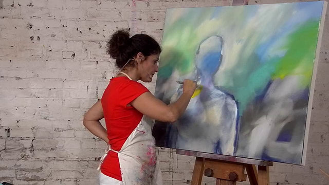 Lerne im geistreich Online-Kurs mit Patricia Cabaleiro Malen im Hier und Jetzt / Abstraktes Selbstportrait kennen