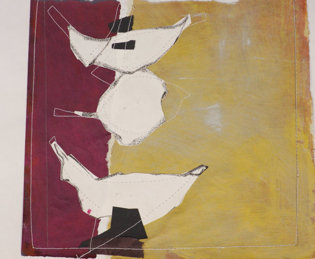 Lerne im geistreich Online-Kurs mit Sabine Kinder Genähte Linie - Collage, Zeichnung und Komposition kennen