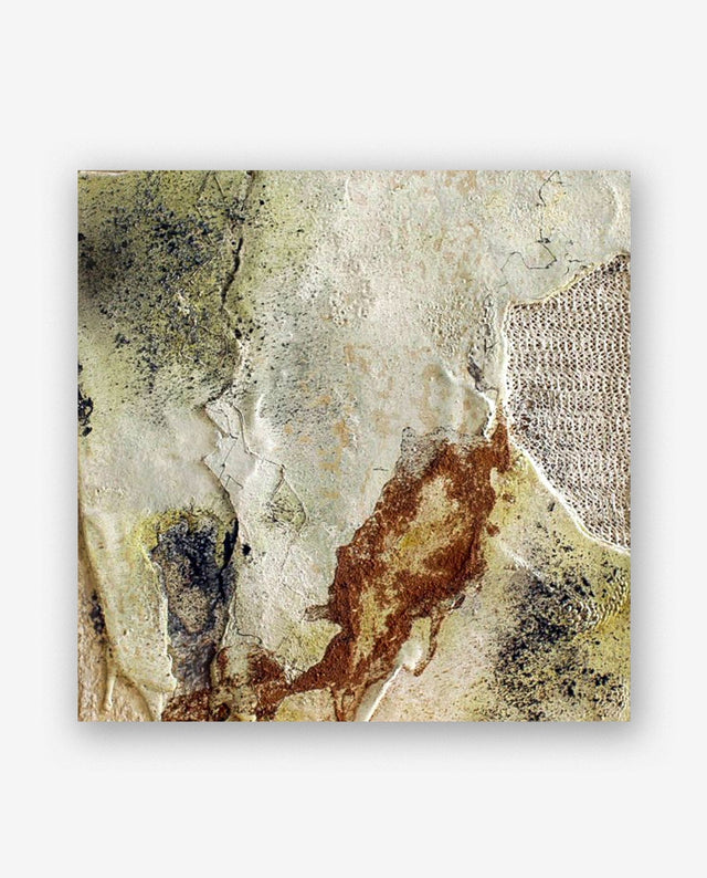 Lerne im geistreich Online-Kurs mit Sonja Schmid Materialbild(er) mit Dachpappe und Lack kennen