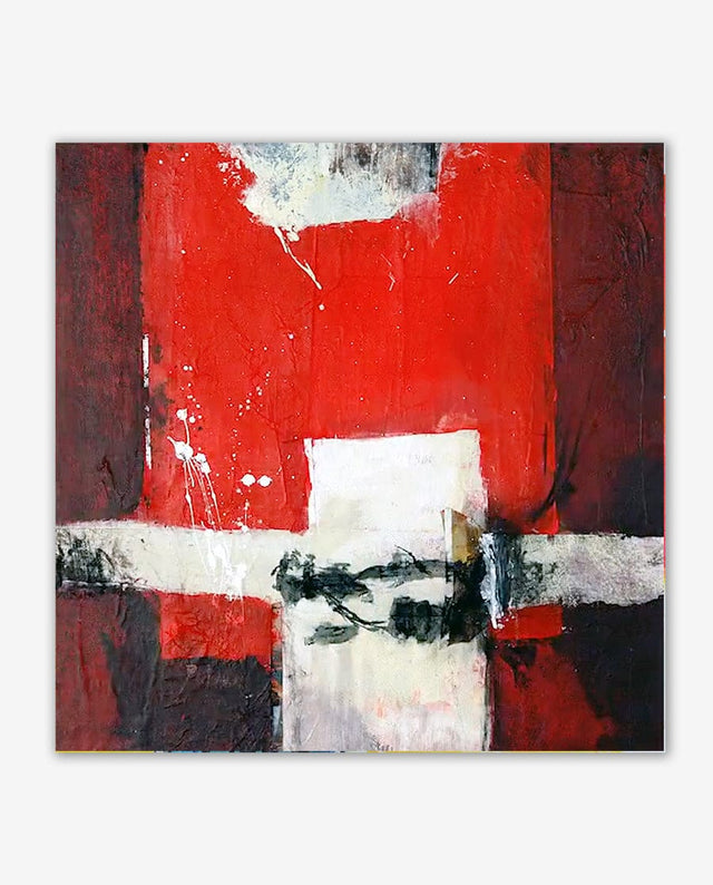 Lerne im geistreich Online-Kurs mit Steffen Rolla Bildidee - Bildaufbau in Mischtechnik rot kennen