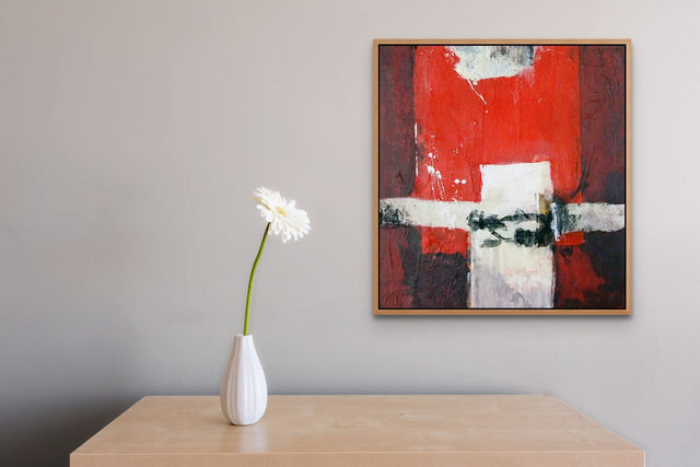 Lerne im geistreich Online-Kurs mit Steffen Rolla Bildidee - Bildaufbau in Mischtechnik rot kennen