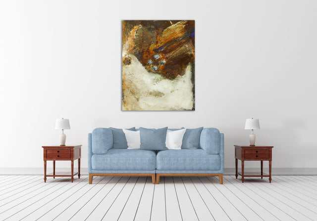 Lerne im geistreich Online-Kurs mit Ulla Schönhense Rost und weisser Beton mit 3D-Effekt kennen