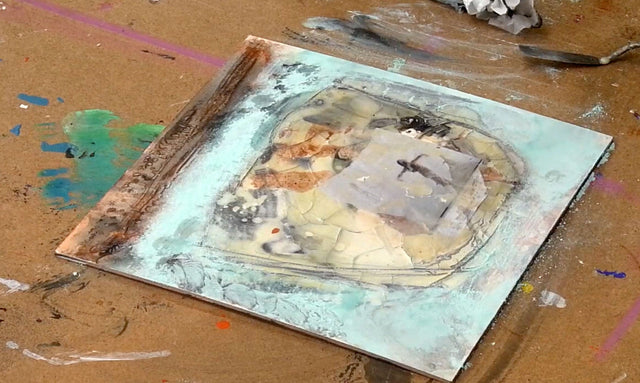 Lerne im geistreich Online-Kurs mit Ute Hoeg Strukturbild mit Körnerleim kennen