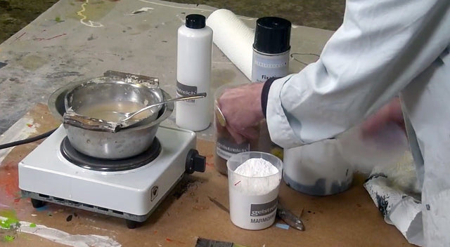 Lerne im geistreich Online-Kurs mit Ute Hoeg Strukturbild mit Körnerleim kennen